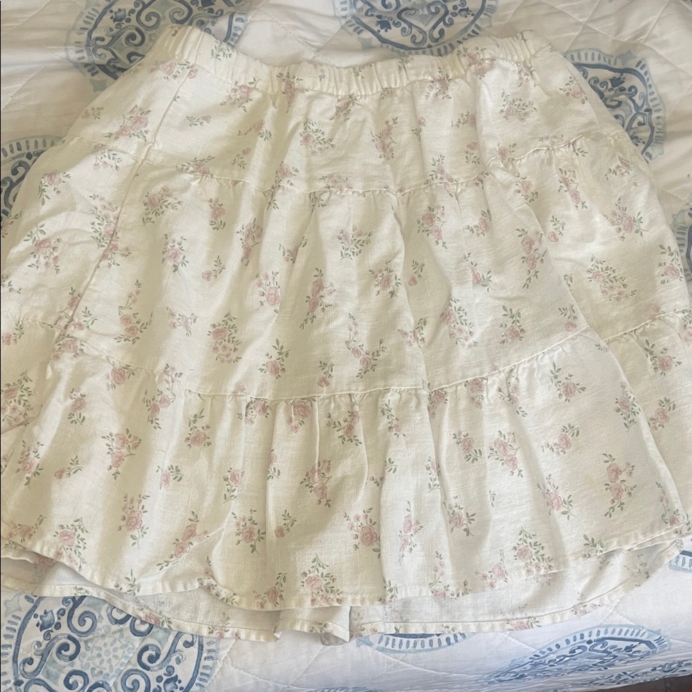 Sincerely Jules White Floral A-Line Skirt